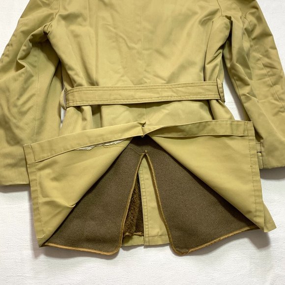 Vintage Silton California Canvas Sherpa Lined Belted Jacket Over Mens Size M tan - Picture 12 of 14